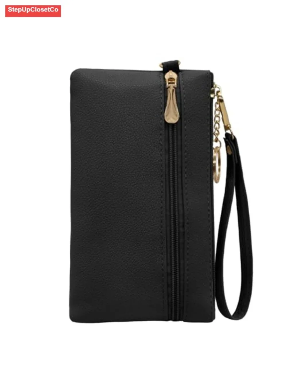 Large Capacity PU Leather Wristlet Wallet Clutch with Card Slots and Keychain